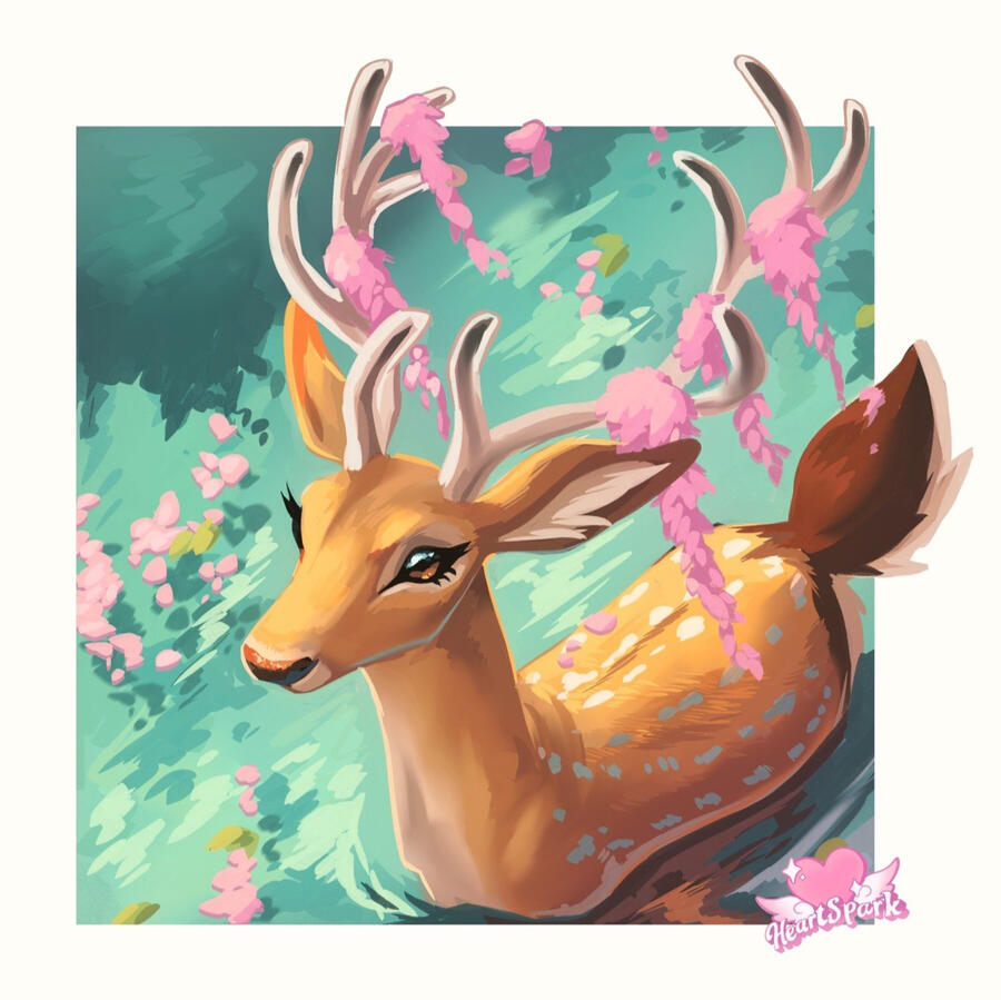 Deer in the water Deer in the water